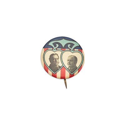 Lot 1035 - Political Collectibles: Taft and Sherman Hearts-in-the-Balance Jugate