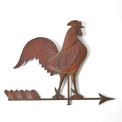 Lot 480 - Molded Sheet Copper Rooster Weathervane