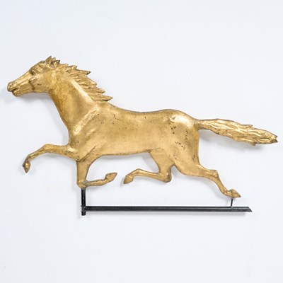 Lot 478 - Gold Painted Molded Sheet Copper Running Horse Weathervane