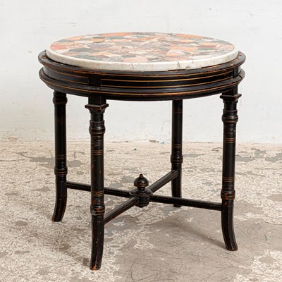 Lot 192 - Specimen Marble Top Painted Wood Side Table