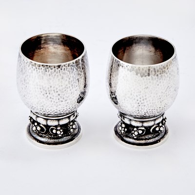 Lot 274 - Pair of Georg Jensen Sterling Silver Cordials