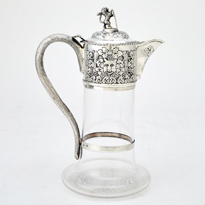 Lot 352 - Victorian Sterling Silver Mounted Glass Claret Jug