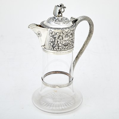 Lot 352 - Victorian Sterling Silver Mounted Glass Claret Jug