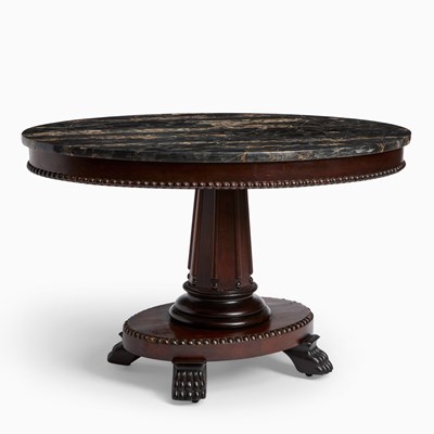 Lot 460 - Classical Rosewood Oval Marble Top Center Table