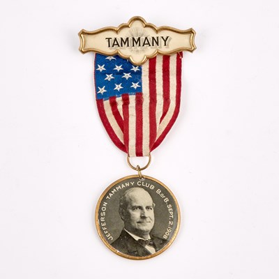 Lot 1015 - Political Collectibles: William Jenning Bryan One-Day Tammany Hall Ribbon