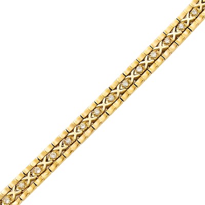 Lot 1023 - Gold and Diamond Bracelet with Gold Jacket