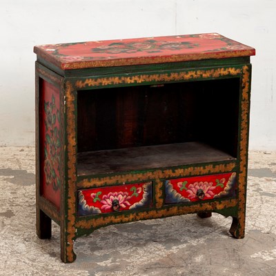 Lot 235 - Asian Style Painted Bedside Cabinet