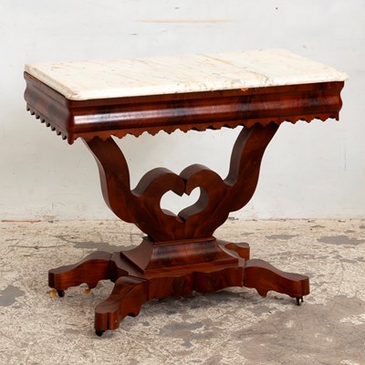 Lot 236 - Marble Top Mahogany Console