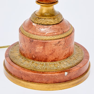 Lot 588 - Gilt-Metal Mounted Red Marble Table Lamp