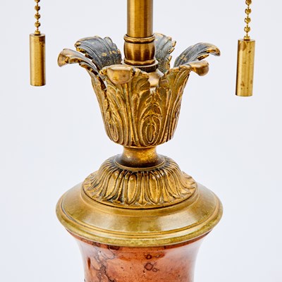 Lot 588 - Gilt-Metal Mounted Red Marble Table Lamp