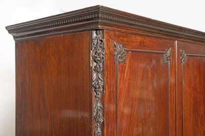 Lot 496 - George II Mahogany Clothes Press, in the manner of Thomas Chippendale