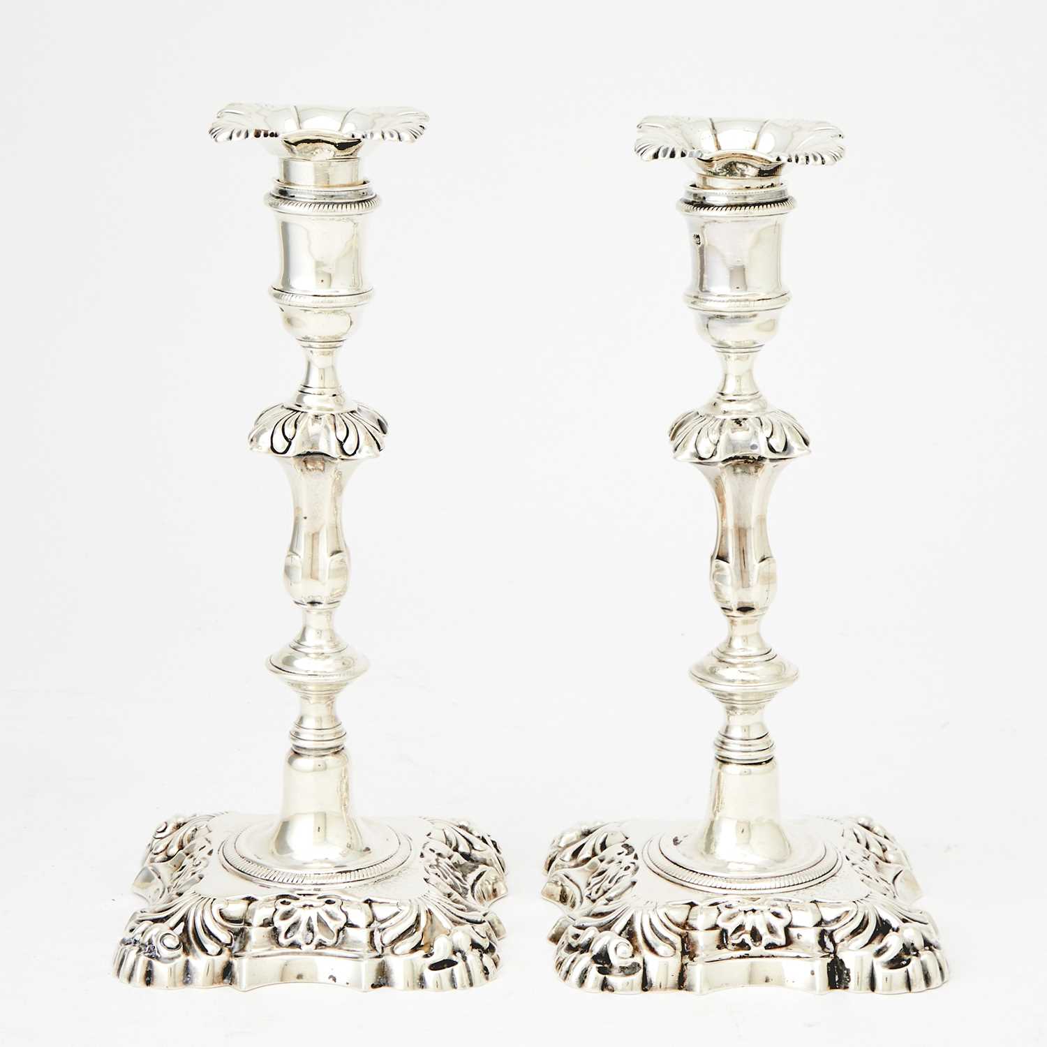 Lot 312 - Pair of George II Sterling Silver Candlesticks