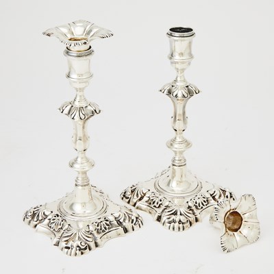 Lot 312 - Pair of George II Sterling Silver Candlesticks