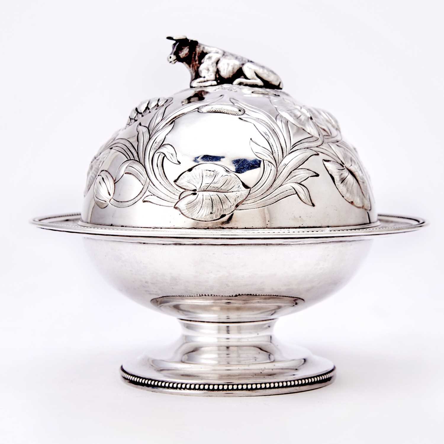 Lot 218 - Tiffany & Co. Sterling Silver Covered Butter Dish