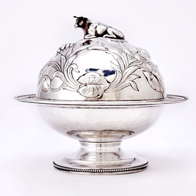 Lot 218 - Tiffany & Co. Sterling Silver Covered Butter Dish