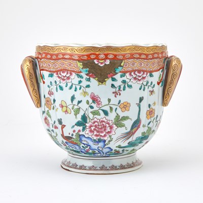 Lot 164 - Chinese Export Style Famille Rose Two-Handled Cache-Pot