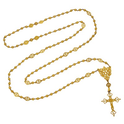 Lot 2176 - Long Gold Rosary Chain Necklace