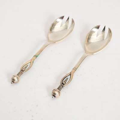 Lot 282 - Pair of Danish Silver Serving Forks