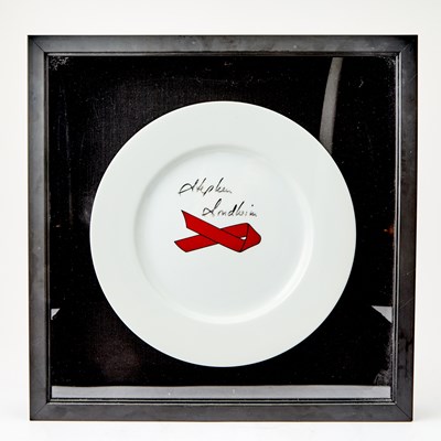 Lot 130 - Stephen Sondheim signed Red Ribbon Plate