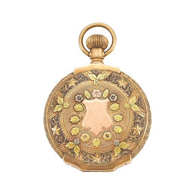 Lot 1173 - American Waltham Variegated Gold Hunting-Case Pocket Watch