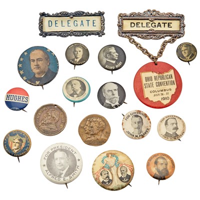 Lot 1047 - Political Collectibles: Lot of Seventeen Political Pieces