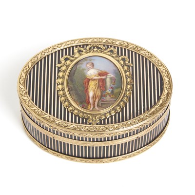 Lot 346 - Continental Gold and Enamel Portrait Snuff Box