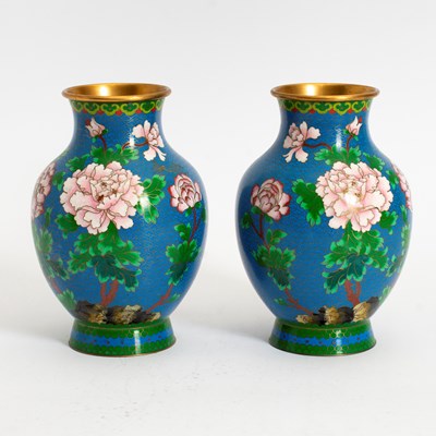 Lot 312 - Pair of Cloisonne Vases