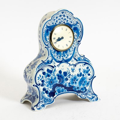 Lot 314 - Delft Blue and White Porcelain Clock