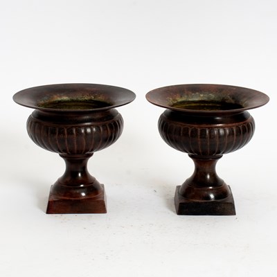 Lot 318 - Pair of Patinated Bronze Jardinieres