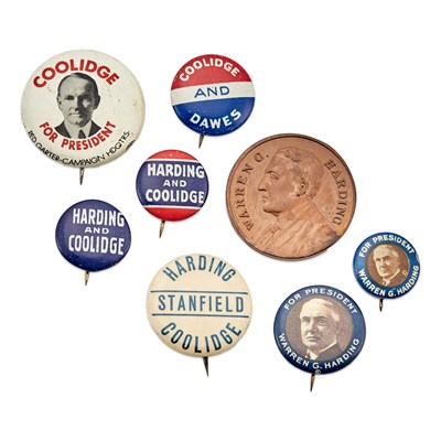 Lot 1023 - Political Collectibles: Harding and Coolidge Group