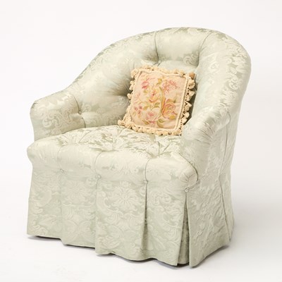 Lot 316 - Upholstered and Tufted Club Chair