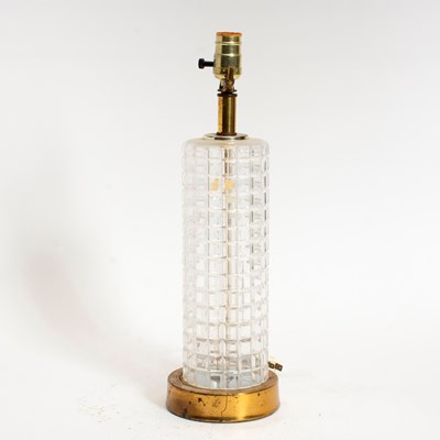 Lot 328 - Brass and Glass Lamp