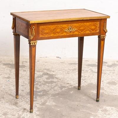 Lot 6 - Louis XVI Style Gilt-Bronze Mounted Parquetry Side Table