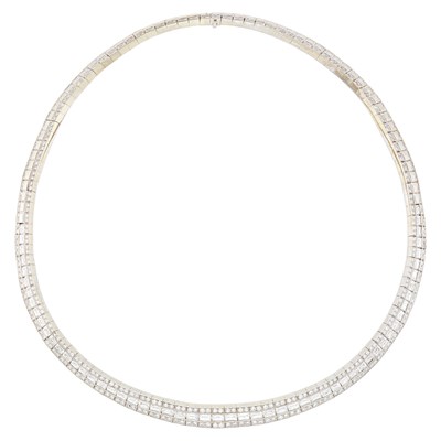 Lot 1173 - White Gold and Diamond Necklace