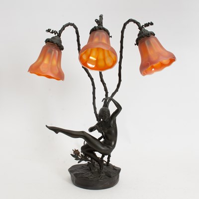 Lot 113 - Patinated Bronze Figural Lamp