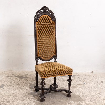 Lot 61 - Renaissance Style Upholstered Ebonized Wood Side Chair