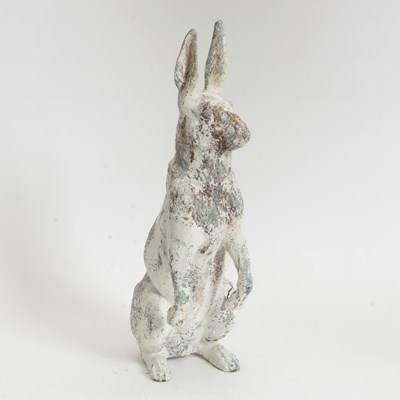 Lot 70 - White Painted Cast Iron Figure of a Rabbit