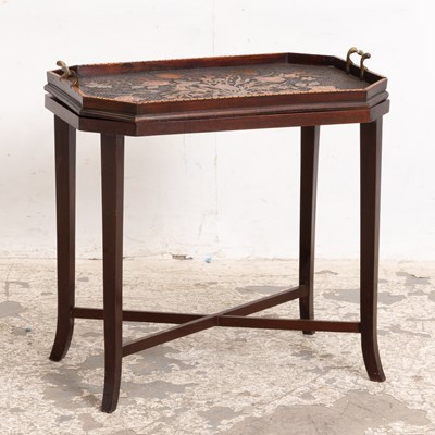 Lot 97 - Carved Wood Tray Top Table