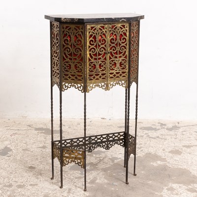 Lot 88 - Art Deco Gilt-Metal Marble Top Cabinet