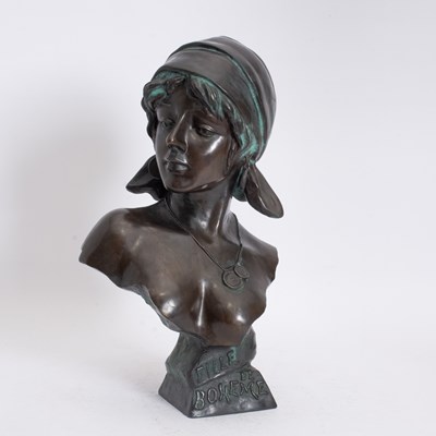 Lot 204 - French Patinated Bronze Bust of Woman