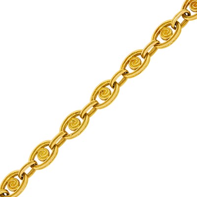 Lot 1122 - Gold Oval Spiral Link Bracelet