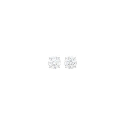 Lot 1133 - Pair of White Gold and Diamond Stud Earrings