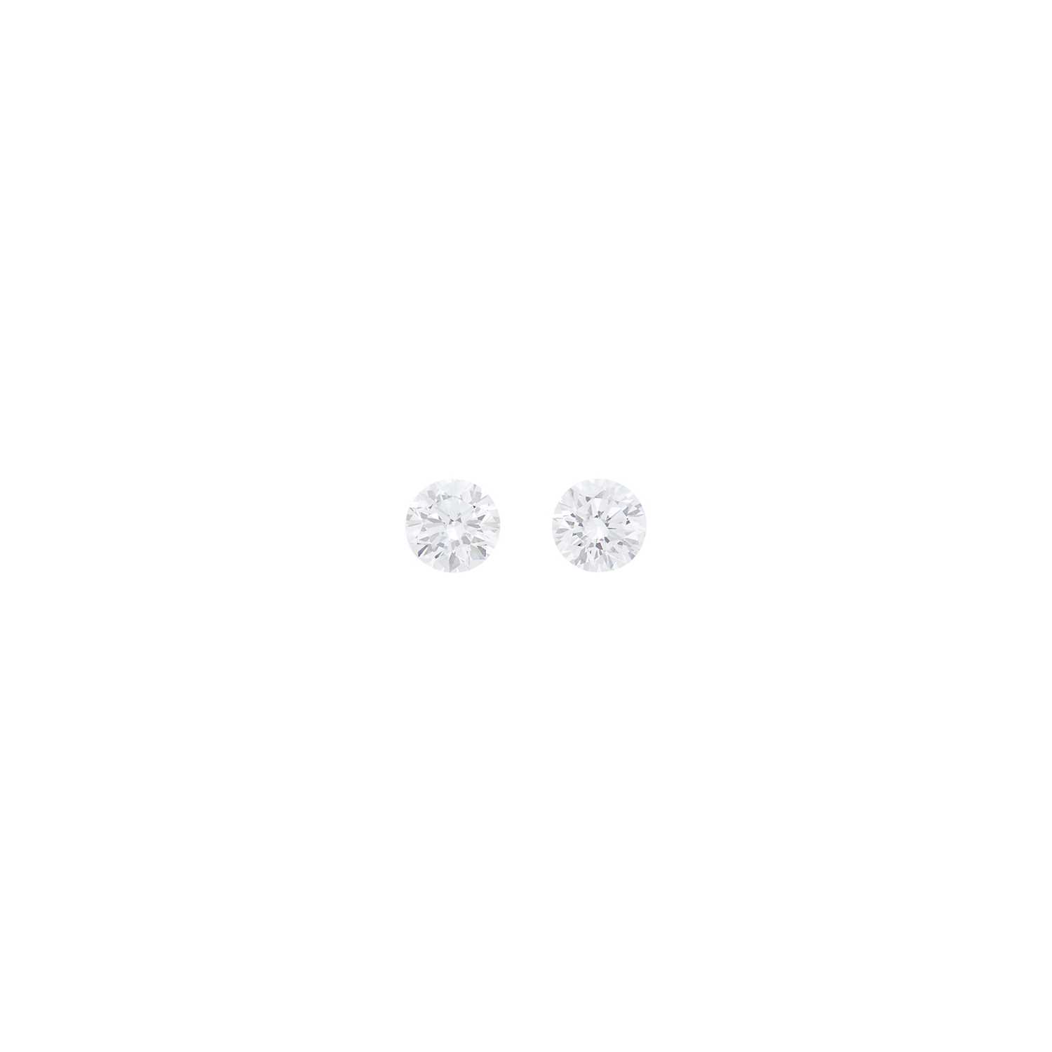 Lot 127 - Pair of White Gold and Diamond Stud Earrings