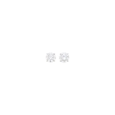 Lot 157 - Pair of White Gold and Diamond Stud Earrings