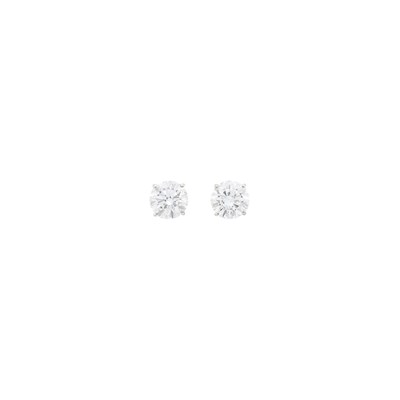 Lot 142 - Pair of White Gold and Diamond Stud Earrings