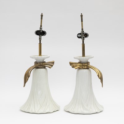 Pair of Mid Century Dorothy Draper Style Lamps