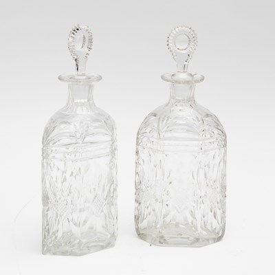 Pair of Antique Cut-Glass Decanters