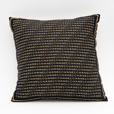 Chanel Silk-Backed Pillow