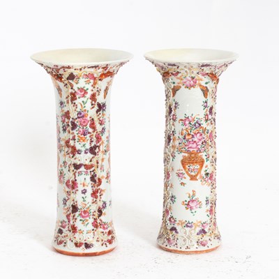 Lot 270 - Pair of Floral Painted White Porcelain Vases