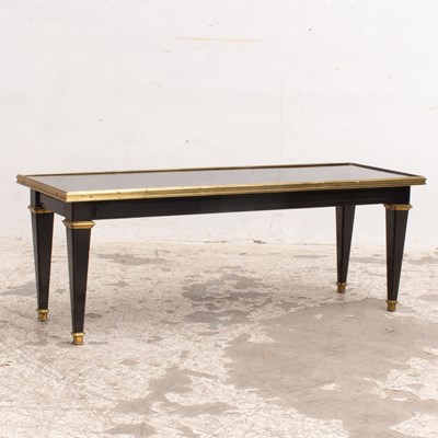 Lot 349 - Black Painted Brass Mounted Coffee Table